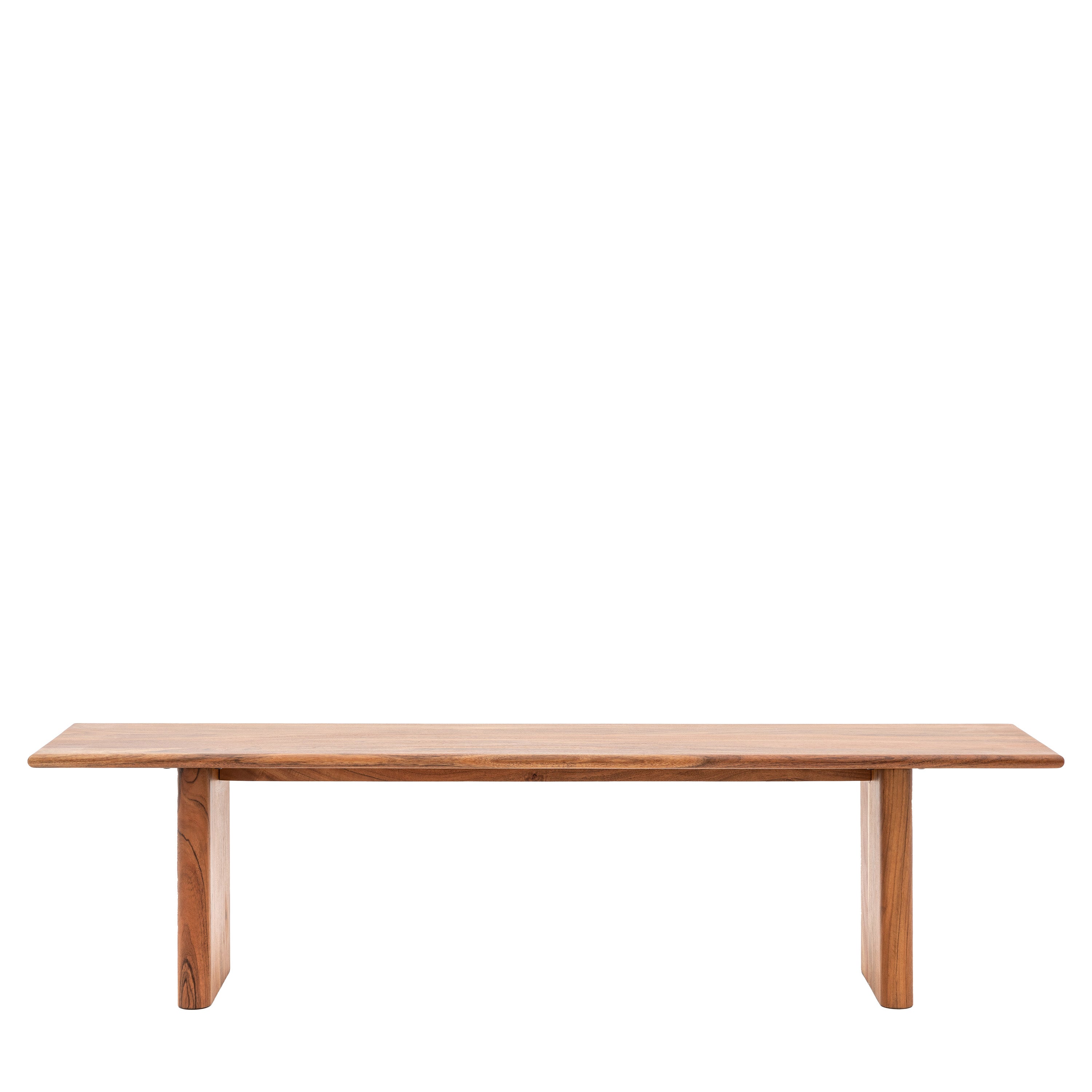 Marta Natural Carved Acacia Wood Dining Bench | Large